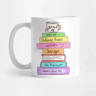 Bronte sisters book stack Mug